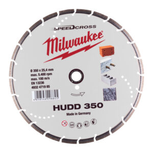 MILWAUKEE Gyémánt vágókorong 350 x 2,6 x 8 x 25,4 mm szegmentált HUDD