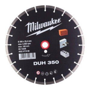 MILWAUKEE Gyémánt vágókorong 350 x 2,8 x 10 x 25,4 mm szegmentált DUH