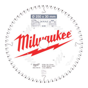 MILWAUKEE Fűrésztárcsa fához 250 x 30 x 2,8 mm /60T ATB