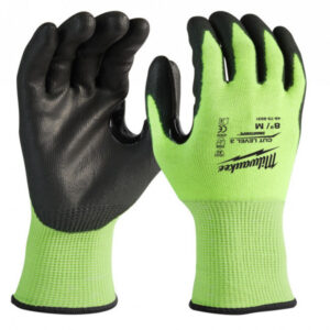 MILWAUKEE Munkavédelmi kesztyű vágásbiztos 3-as szint M/8 Hi-Vis