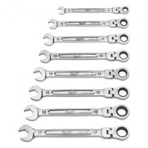 MILWAUKEE Racsnis csuklós csillag-villáskulcs készlet 7 részes 8-17 mm CrV MAX BITE™