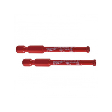 MILWAUKEE Gyémánt körkivágó 5 mm vizes/száraz Diamond Plus™ bit befogással (2 db)