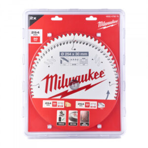 MILWAUKEE Fűrésztárcsa készlet 254 x 30 x 3 mm fához / 60T + alumíniumhoz 80T