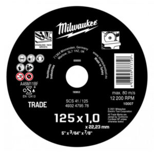 MILWAUKEE Vágókorong fémre 125 x 1,0 x 22,2 mm ECO SCS 41