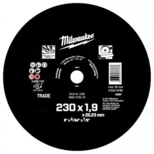 MILWAUKEE Vágókorong fémre 230 x 1,9 x 22,2 mm ECO SCS 41