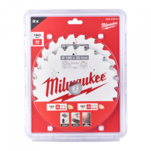 MILWAUKEE Fűrésztárcsa fához 190 x 30 x 1,6 mm / 24T (2db)