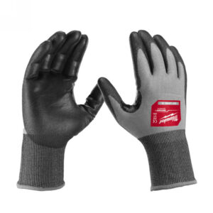 MILWAUKEE Munkavédelmi kesztyű vágásbiztos PU mártott 4/D - M/8 Hi-Dex (12 pár)
