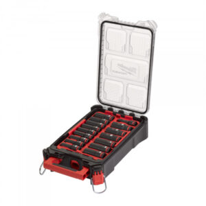 MILWAUKEE Gépi hosszú dugókulcs készlet 16 részes 1/2" 10-24 mm PACKOUT közepes rendszerezőben