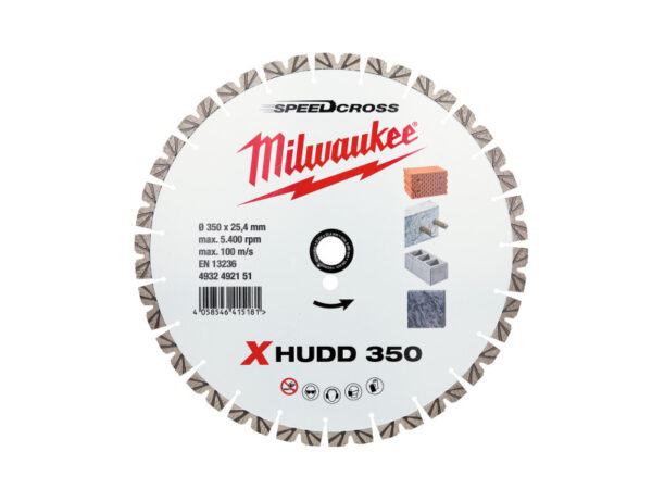 MILWAUKEE Gyémánt vágókorong 350 x 2,6 x 14 x 25,4 mm szegmentált XHUDD