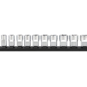 MILWAUKEE Dugókulcs készlet tároló sínnel 10 részes 3/8" 10-19 mm