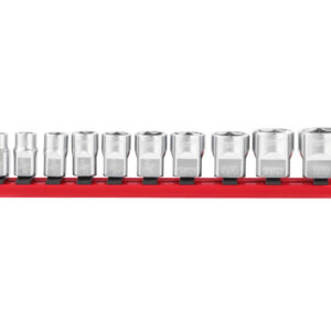 MILWAUKEE Dugókulcs készlet tároló sínnel colos 10 részes 3/8" (5/16" - 7/8")