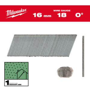 MILWAUKEE Finiselő szegek, fejnélküli, galvanizált 18G 0° SC1 - 1,05 x 1,25 x 16 mm (10000 db)