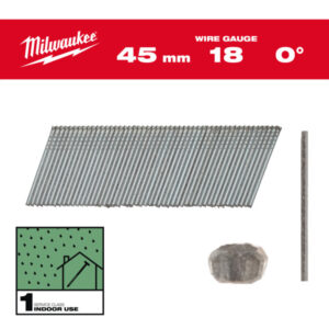 MILWAUKEE Finiselő szegek, fejnélküli, galvanizált 18G 0° SC1 - 1,05 x 1,25 x 45 mm (5000 db)
