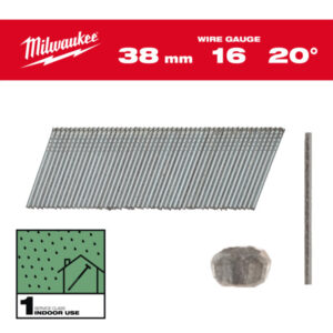 MILWAUKEE Finiselő szegek, fejnélküli, galvanizált 16G 20° SC1 - 1,35 x 38 mm (2000 db)