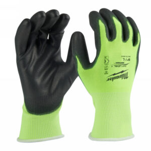 MILWAUKEE Munkavédelmi kesztyű vágásbiztos PU mártott 1/A - L/9 Hi-Vis (12 pár)