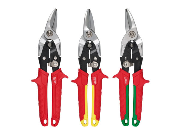 MILWAUKEE Lemezvágó olló készlet 260 mm (3 db jobbos, balos, egyenes)