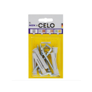 CELO MZK univerzális galléros műanyag dübel 6 x 41 + 4,4 x 69 kampós csavar (5 db)