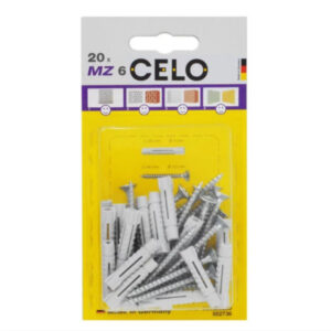 CELO MZ univerzális műanyag dübel 6 x 29 + 4,5 x 40 facsavar (20 db)