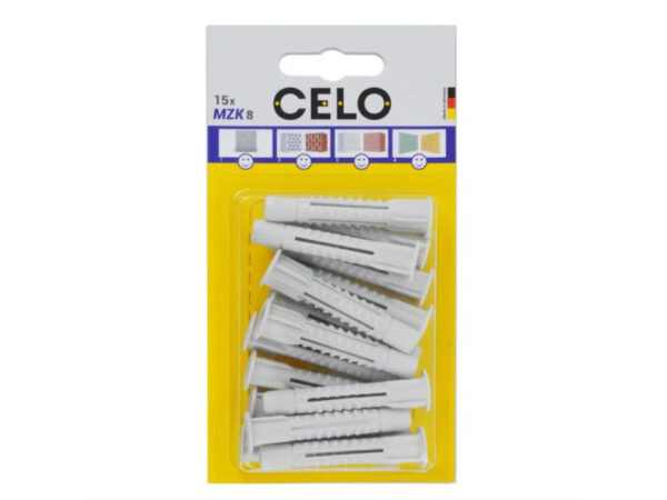 CELO MZK univerzális galléros műanyag dübel 8 x 49 (15 db)