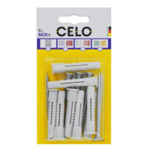 CELO MZK univerzális galléros műanyag dübel 8 x 49 + 6 x 70 facsavar (8 db)