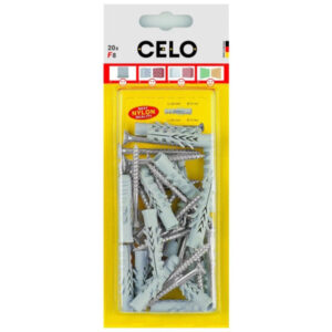 CELO NF 8 szárnyas dübel + 5 x 50 hatlapfejű csavar (5 db)