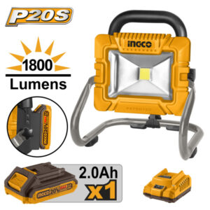 INGCO Akkus LED reflektor 1800 Lm 20 V (1 x 2,0 Ah akku + töltő)