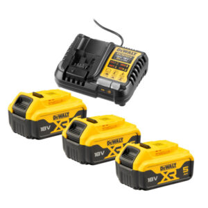 DEWALT XR Akkumulátor és töltő szett 18 V (3 x 5 Ah akku) DCB1104P3