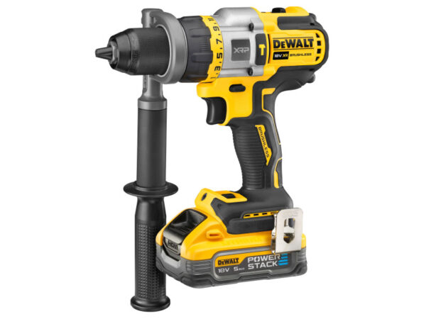 DEWALT Akkus ütvefúró-csavarozó 18V szk. mentes 126 Nm (2 x 5,0 Ah P. Stack akku + töltő + TSTAK)