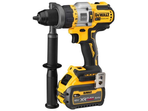 DEWALT Akkus ütvefúró-csavarozó 18V szénkefe nélküli 67/126 Nm (1 x 9,0 Ah akku + töltő) DCD999X1