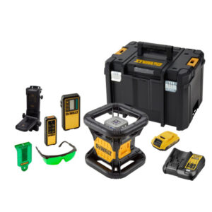 DEWALT Akkus önbeálló forgólézer 18 V (zöld) (1 x 2,0 Ah akku + töltő + TSTAK) DCE079D1G