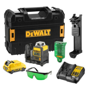 DEWALT Akkus keresztvonalas lézer 18 V (zöld) (1 x 2,0 Ah akku + töltő) DCE0811D1G