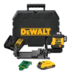 DEWALT Akkus 3 síkú lézer (zöld) 18 V (1 x 2,0 Ah akku + töltő) DCLE34031D1