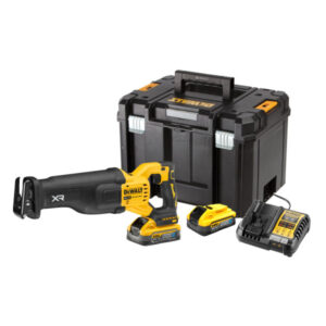 DEWALT Akkus szablyafűrész 18 V (2 x 5,0 Ah PowerStack akku + töltő) TSTAK kofferben
