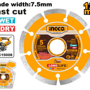 INGCO Gyémánt vágókorong 125 x 7,5 x 22,2 mm szegmentált