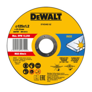 DEWALT Vágókorong fémre 125 x 1,2 x 22,2 mm inox A60TBF