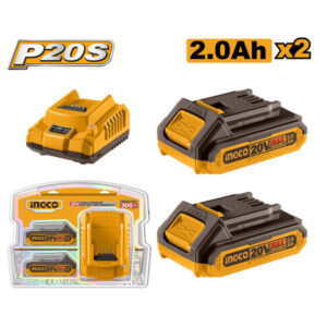 INGCO Akkumulátor és töltő szett (2 x 2,0 Ah akku + 2,0 A töltő)