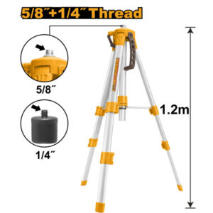INGCO Háromlábú lézerállvány 1,2 m 1/4" 5/8"