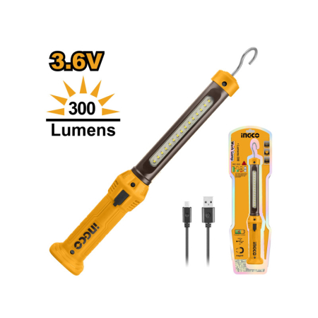 INGCO Akkus LED lámpa 300 lumen 3,6 V (USB-C töltő)