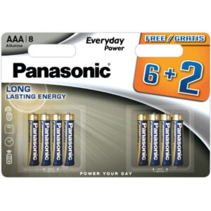 PANASONIC AAA/mikro tartós alkáli elem 1,5 V (8 db)