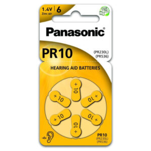 PANASONIC PR10 cink-levegő hallókészülék elem 1,4 V (6 db)