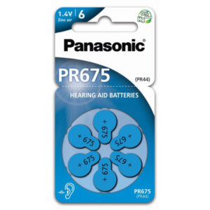 PANASONIC PR675 cink-levegő hallókészülék elem 1,4 V (6 db)