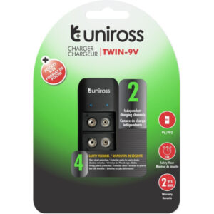 UNIROSS blokk akkumulátor töltő 2 fiókos 9 V