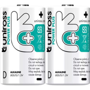UNIROSS D/LR20/góliát tartós alkáli elem 1,5 V POWER PLUS (2 db)
