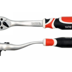YATO Racsnis hajtószár 3/8" 200 mm 72T hajlított szár, lágy fogantyús CrV