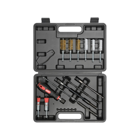 YATO Befecskendezőszelep tisztító készlet 19 részes 1/4" inox, műanyag, réz kefék