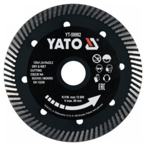 YATO Gyémánt vágókorong 125 x 1,3 x 10 x 22,2 mm turbó