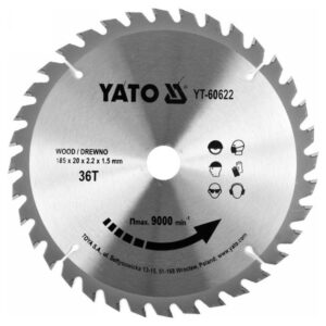 YATO Fűrésztárcsa fához 185 x 20 x 1,5 mm / 36T