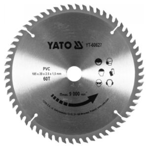 YATO Fűrésztárcsa PVC-hez 185 x 20 x 1,5 mm / 60T