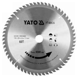 YATO Fűrésztárcsa fához 190 x 20 x 1,5 mm / 60T