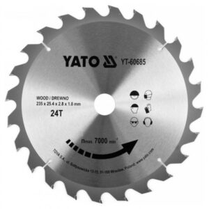 YATO Fűrésztárcsa fához 235 x 25,4 x 1,8 mm / 24T